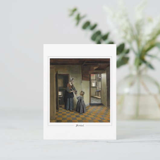 Pieter de Hooch #81 - Kunstmatig Briefkaart (Staand voorkant)