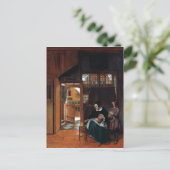 Pieter de Hooch A Woman Preparing Bread and Butter Briefkaart (Staand voorkant)