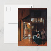Pieter de Hooch A Woman Preparing Bread and Butter Briefkaart (Voorkant / Achterkant)