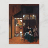 Pieter de Hooch A Woman Preparing Bread and Butter Briefkaart (Voorkant)