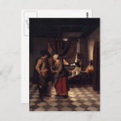 Pieter de Hooch - Betalen van de Hostess Briefkaart (Voorkant / Achterkant)