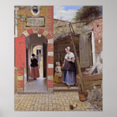 Pieter de Hooch - Courtyard of a House in Delft Poster (Voorkant)