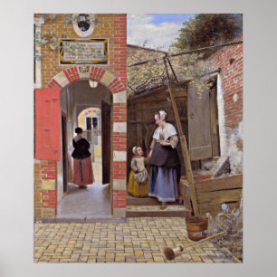 Pieter de Hooch - Courtyard of a House in Delft Poster