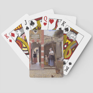 Pieter de Hooch- Courtyard van een huis in Delft Pokerkaarten