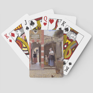 Pieter de Hooch- Courtyard van een huis in Delft Pokerkaarten