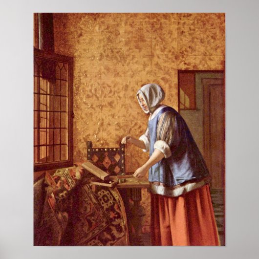 Pieter de Hooch - Die Goldwagerin Poster (Voorkant)