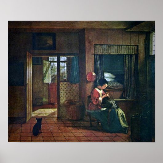 Pieter de Hooch - Een plicht voor moeders Poster (Voorkant)
