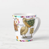 Pieter pelikaan zijn briljante snavel latte mok (Rechterhoek)
