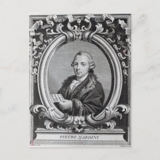 Pietro Nardini, gegraveerd door G. Batta Cechi Briefkaart (Voorkant)