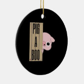 Pig A Boo Fence Keramisch Ornament (Rechts)