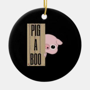 Pig A Boo Fence Keramisch Ornament