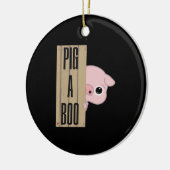 Pig A Boo Fence Keramisch Ornament (Links)
