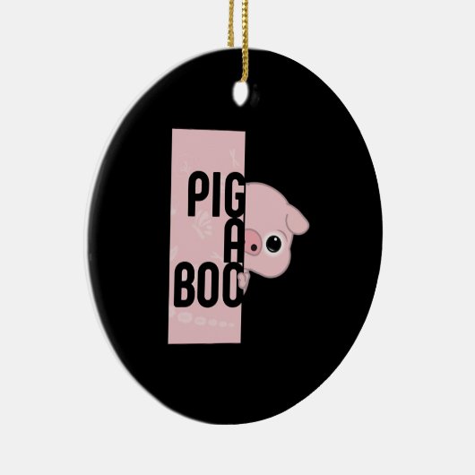 Pig A Boo Keramisch Ornament (Rechts)