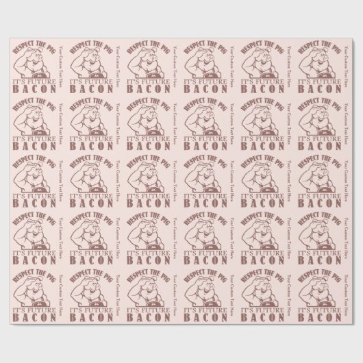 PIG AAN BACON aangepast papier voor het verpakken (Vlak)