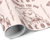 PIG AAN BACON aangepast papier voor het verpakken  (Rol Hoek)