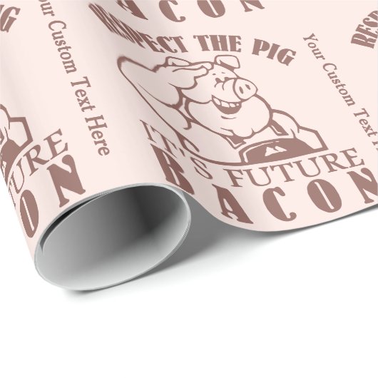 PIG AAN BACON aangepast papier voor het verpakken (Rol Hoek)