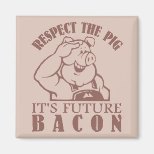PIG AAN BACON aangepaste kleurenmagneet Magneet