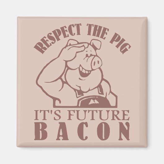 PIG AAN BACON aangepaste kleurenmagneet Magneet (Voorkant)