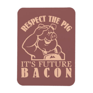 PIG AAN BACON aangepaste kleurenmagneet Magneet