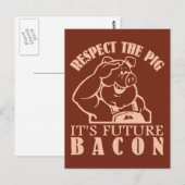 PIG AAN BACON briefkaart aangepaste kleur (Voorkant / Achterkant)