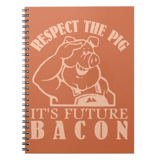 PIG AAN BACON notitieboek aangepaste kleur (Voorkant)