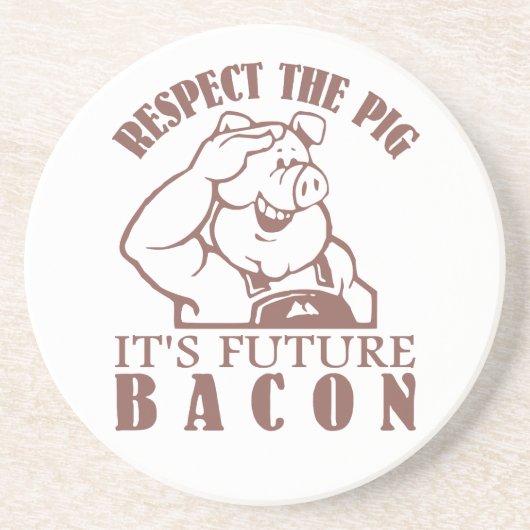 PIG AAN BACON onderzetter aangepaste kleur (Voorkant)