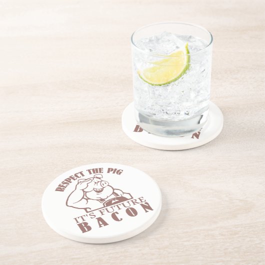 PIG AAN BACON onderzetter aangepaste kleur (Zijkant)