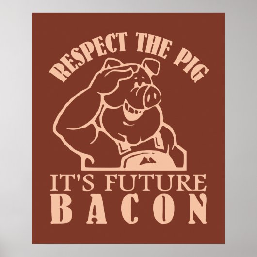 PIG AAN BACON poster aangepaste kleur (Voorkant)
