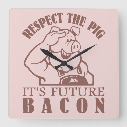 PIG AAN de klok van de de douanekleur van BACON (Voorkant)