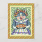 PIG & ACORN PIE, THANKSGIVING GEMAAKT MET LOVE FEESTDAGENKAART (Voorkant)