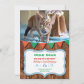 Pig and Cake verjaardagsuitnodiging Kaart (Voorkant)