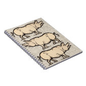 Pig Antiek Piggy Cute Notitieboek (Rechterzijde)