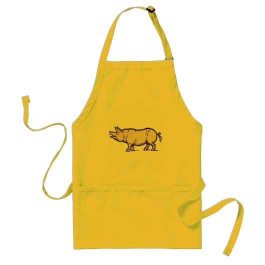 Pig Antiek Piggy Cute  Standaard Schort (Voorkant)
