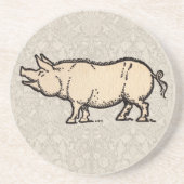 Pig Antiek Piggy Cute  Zandsteen Onderzetter (Voorkant)