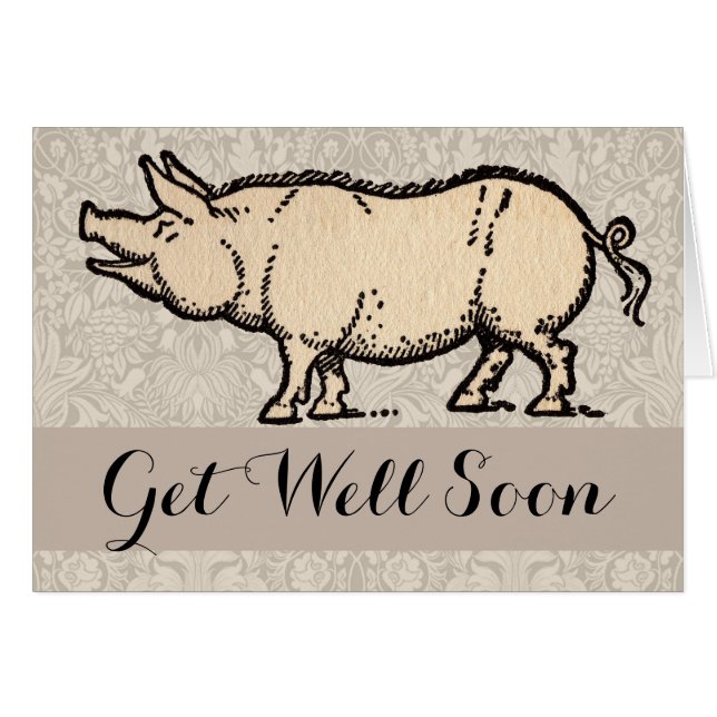 Pig Antiek Piggy Schattige  Illustratie (Voorkant Horizontaal)