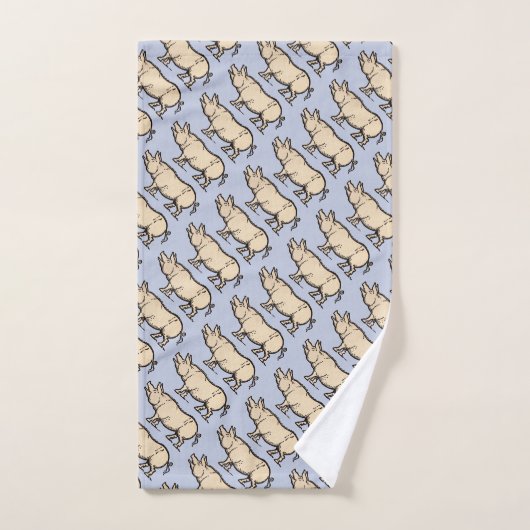 Pig Antiek Piggy Schattige Illustratie Bad Handdoek (Handdoek)