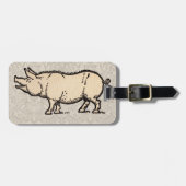 Pig Antiek Piggy Schattige  Illustratie Bagagelabel (Voorkant horizontaal)