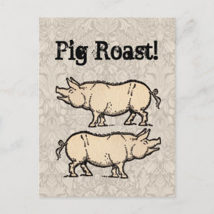 Pig Antiek Piggy Schattige  Illustratie Briefkaart