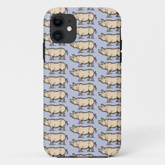 Pig Antiek Piggy Schattige  Illustratie Case-Mate iPhone Case (Achterkant)