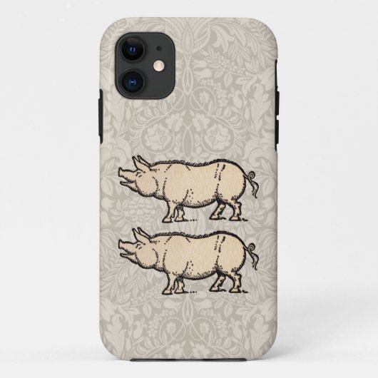 Pig Antiek Piggy Schattige  Illustratie Case-Mate iPhone Case (Achterkant)