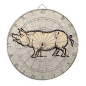 Pig Antiek Piggy Schattige  Illustratie Dartbord (Voorkant)