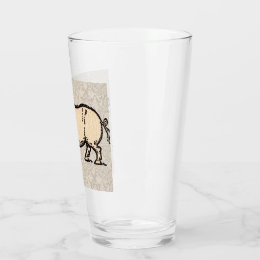 Pig Antiek Piggy Schattige  Illustratie Glas (Links)