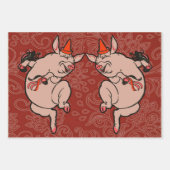 Pig Antiek Piggy Schattige  Illustratie Inpakpapier Vel (Voorkant 2)