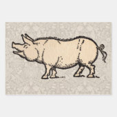 Pig Antiek Piggy Schattige  Illustratie Inpakpapier Vel (Voorkant)