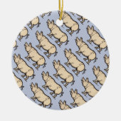 Pig Antiek Piggy Schattige Illustratie Keramisch Ornament (Voorkant)