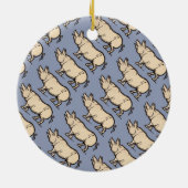 Pig Antiek Piggy Schattige Illustratie Keramisch Ornament (Achterkant)