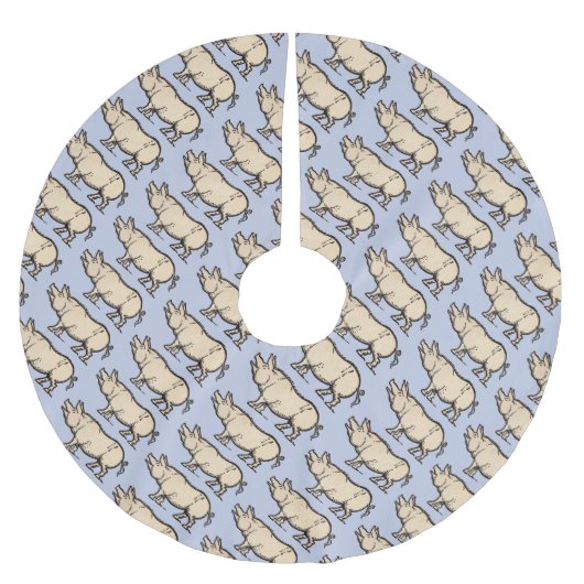 Pig Antiek Piggy Schattige  Illustratie Kerstboom Rok (Voorkant)