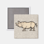 Pig Antiek Piggy Schattige  Illustratie Magneet (Voorkant / Achterkant)