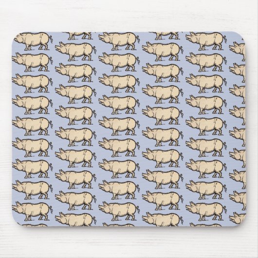 Pig Antiek Piggy Schattige  Illustratie Muismat (Voorkant)