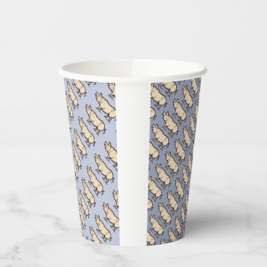 Pig Antiek Piggy Schattige  Illustratie Papieren Bekers (Links)